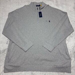 Polo Ralph Lauren Mens Long Sleeve Mock Neck 1/4 Zip Pullover‎ Pockets Pony 4XLT